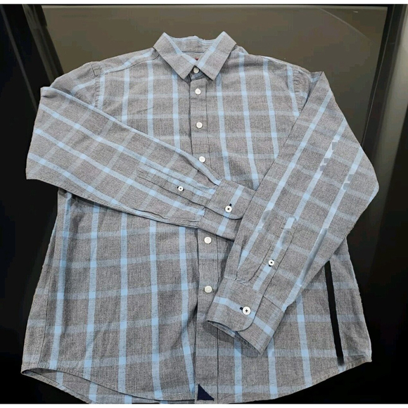 UNTUCKit Mens Shirt Medium Long Sleeves Button Down Plaid Logo - Picture 2 of 7